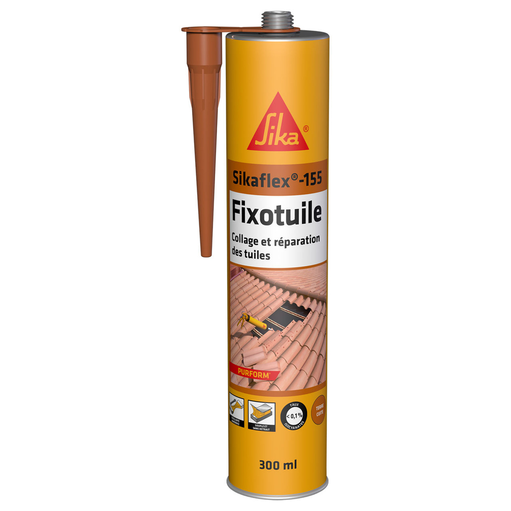 MASTIC-COLLE KIT SIKAFLEX-155 FIXOTUILE PURFORM ROUGE TUILE - 24 POCHES 400ML + PISTOLET - SIKA - 756393