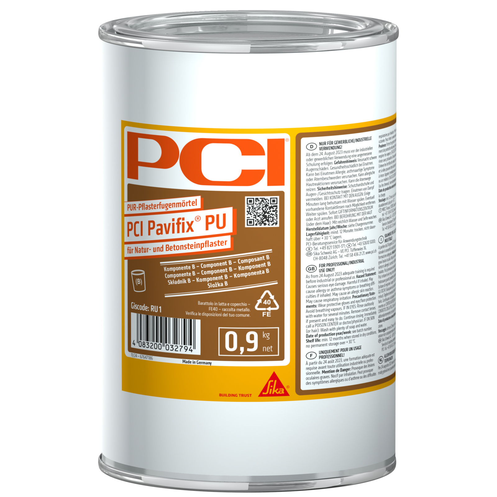 Mortier drainant bi-composant pour jointoiement perméable 5-50 mm gris 0,9 kg liant - PCI - 758806