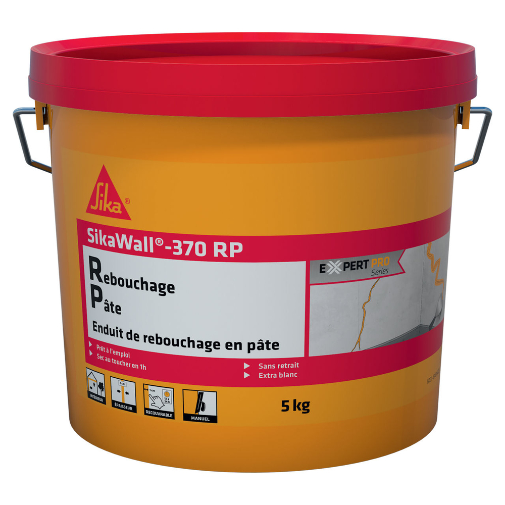 ENDUIT MULTIFONCTION EN PÂTE - 6 SEAUX DE 1,5KG SIKAWALL 370 RP - SIKA - 772544