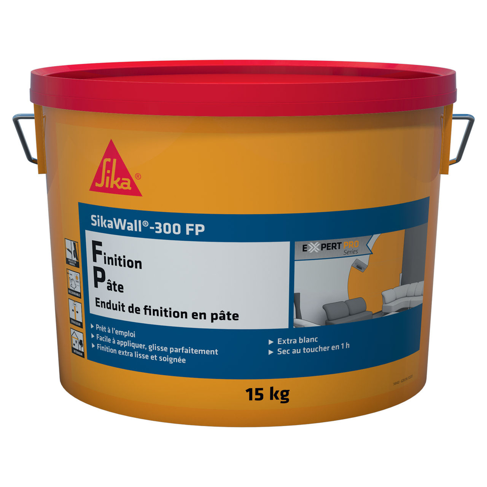 ENDUIT MULTIFONCTION EN PÂTE - 6 SEAUX DE 1,5KG SIKAWALL 300 FP - SIKA - 772570