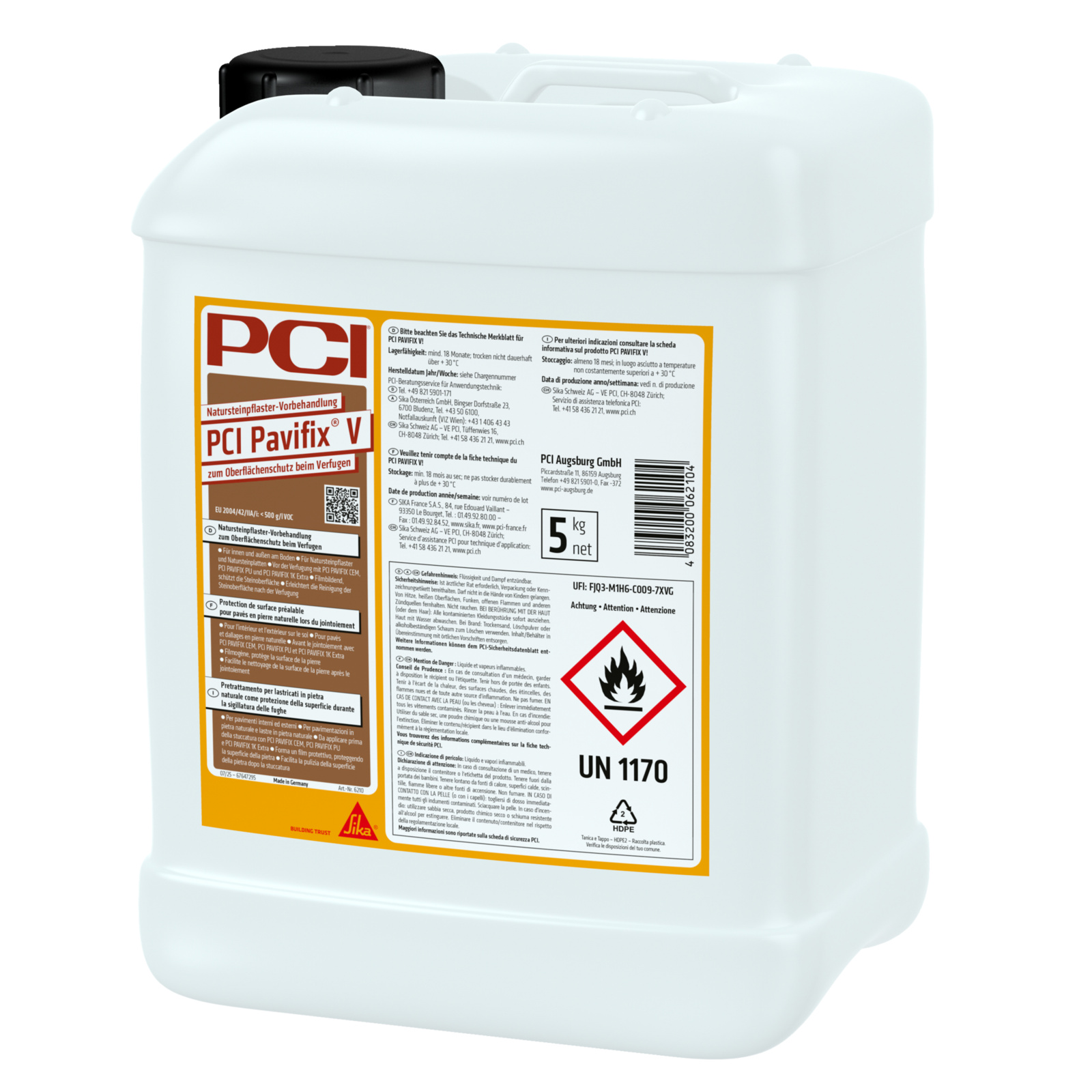 Bidon traitement filmogène protection pavage 5 L SIKA - 782118