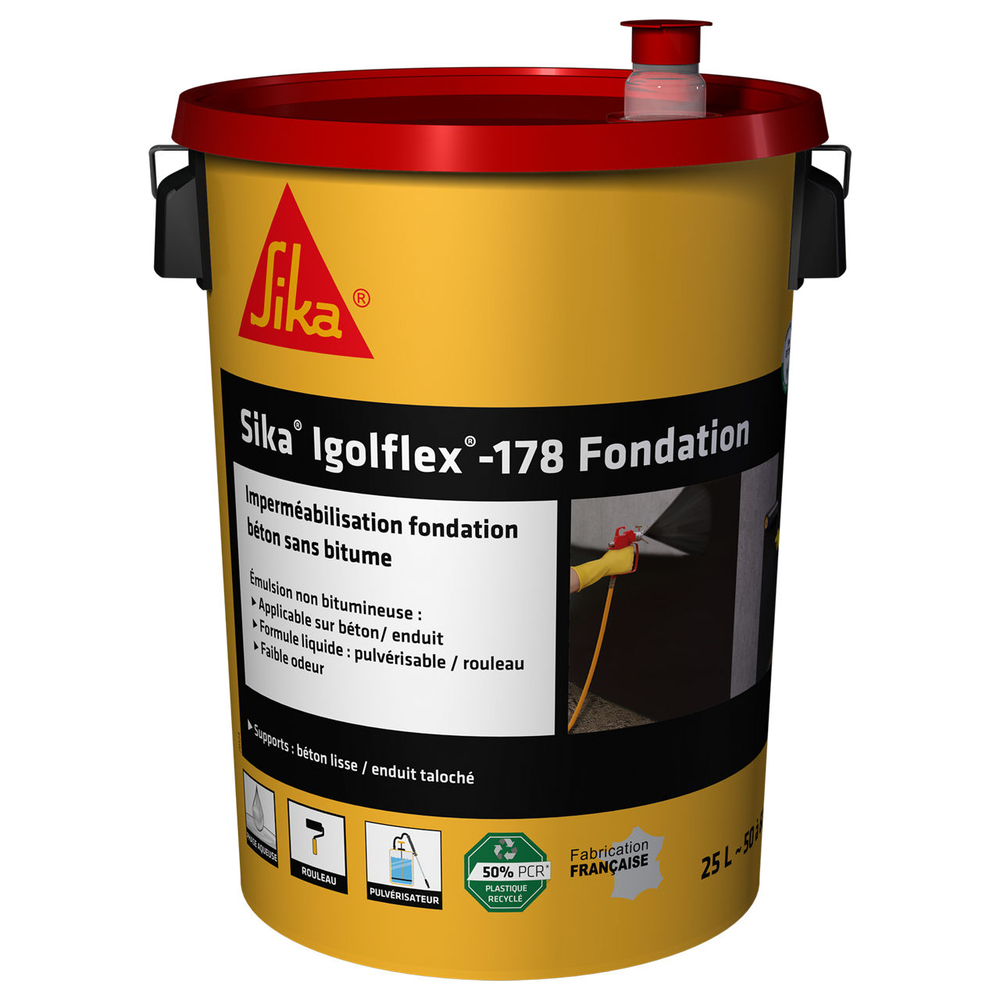 COMPLÉMENT D'IMPERMÉABILISATION BIDON 10L DE SIKA IGOLFLEX-178 FONDATION - SIKA - 786275