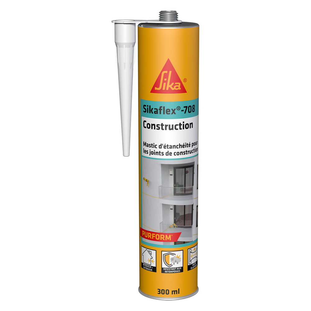 MASTIC D'ÉTANCHÉITÉ 600ML BLANC SIKAFLEX-708 CONSTRUCTION - LOT DE 20 - SIKA - 794338