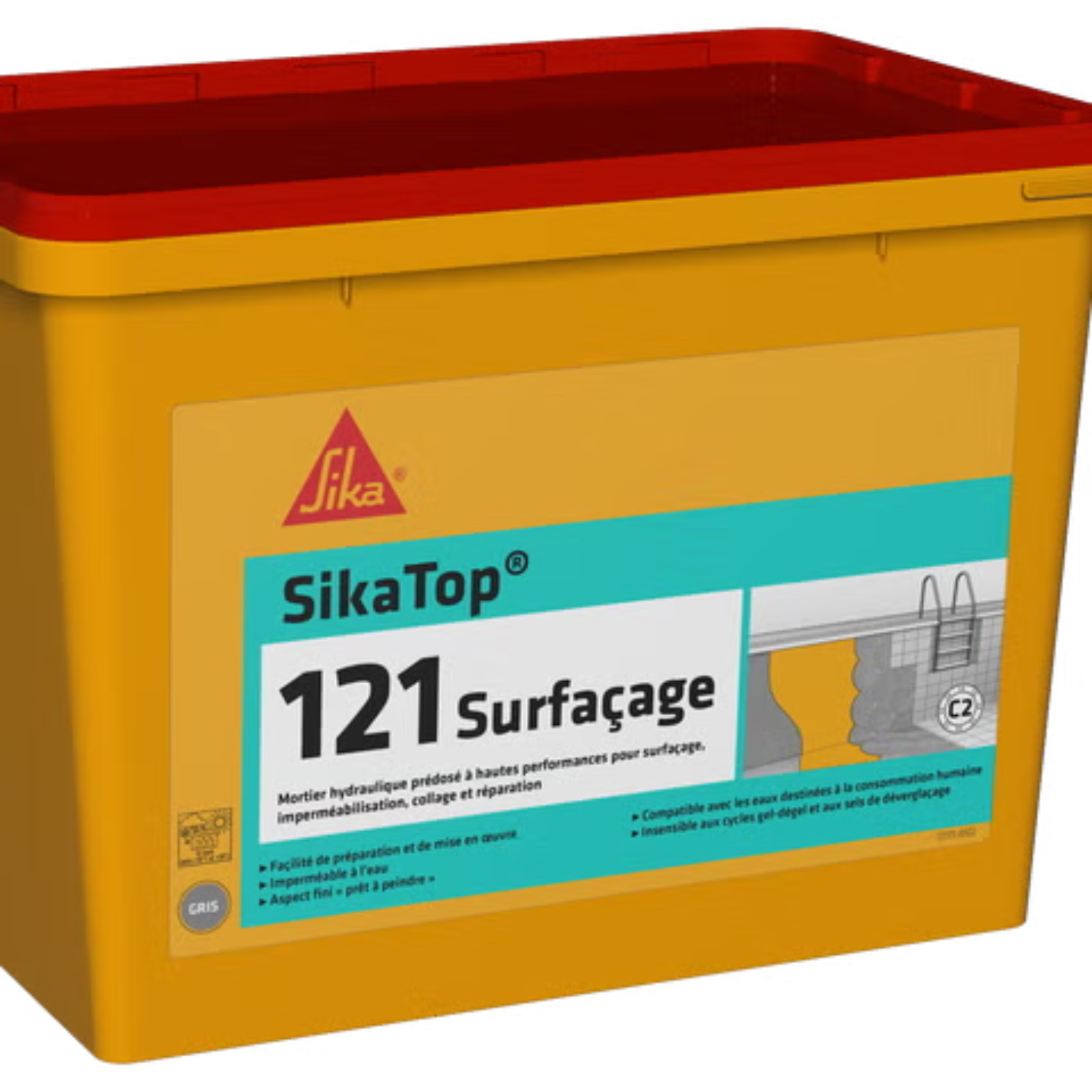 Mortier bi-composant 4 en 1 surfaçage 10,7 kg kit gris SIKA - 822455