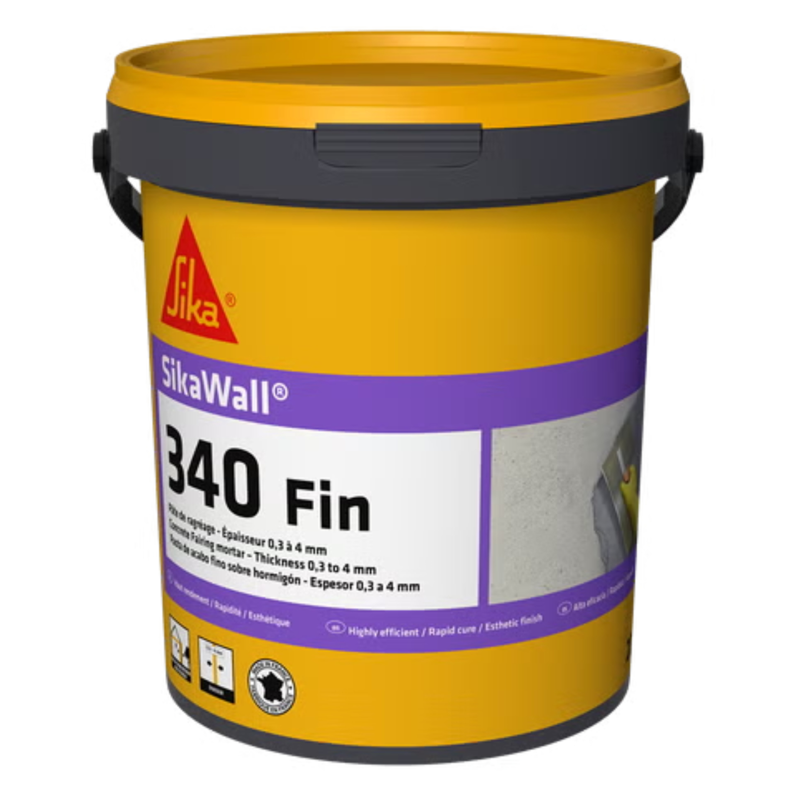 Pâte de ragréage murs et plafonds 0,3 à 4 mm à mélanger ciment ou plâtre seau 20 kg SIKA - 827057