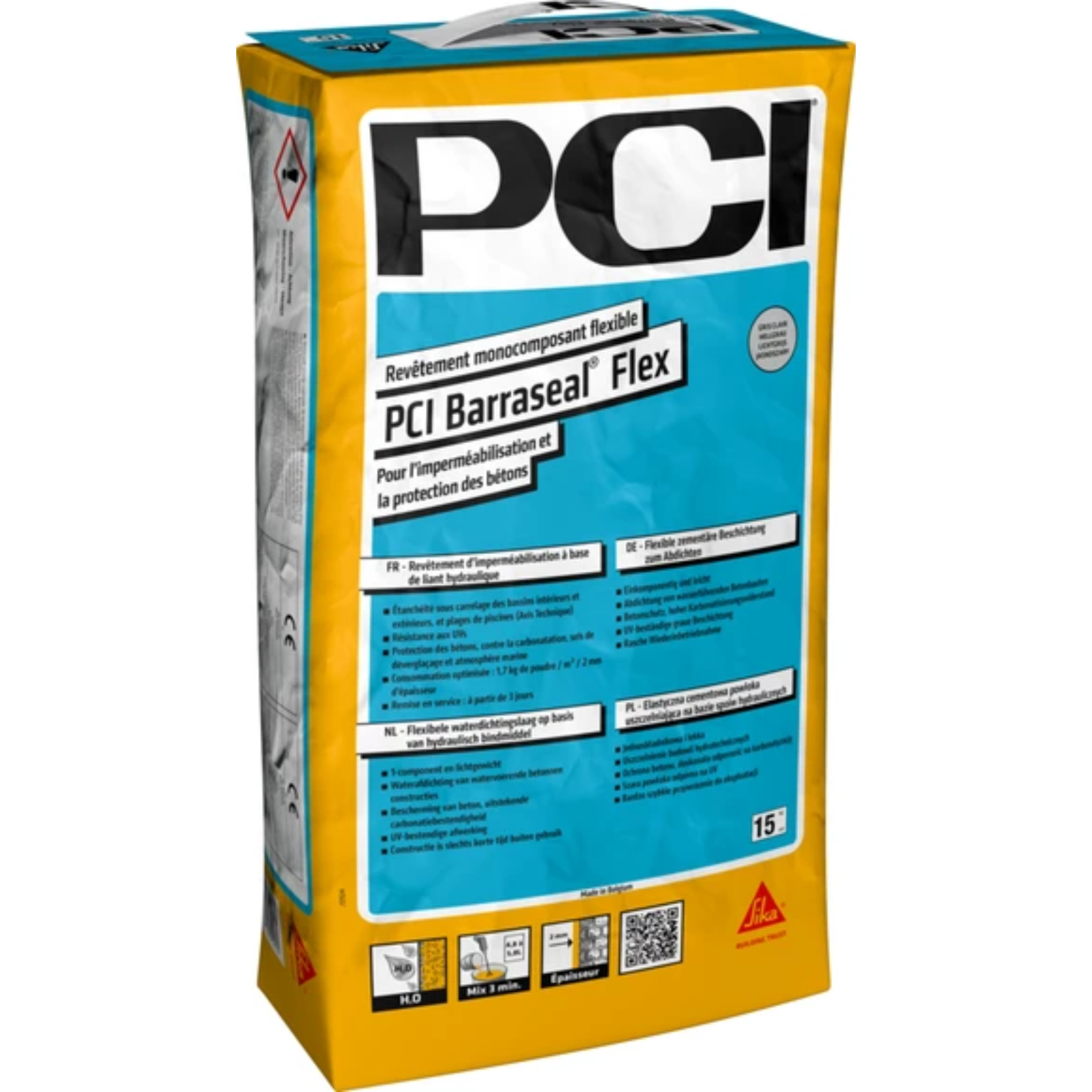 Revêtement monocomposant flexible étanchéité sous carrelage 15 kg 5 m² SIKA - 834085