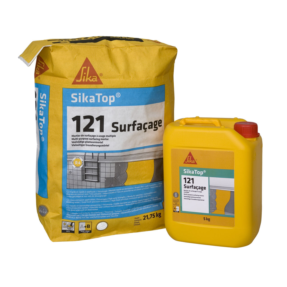 MORTIER HYDRAULIQUE GRIS KIT DE 26,75KG SIKATOP-121 SURFAÇAGE - SIKA - 837475
