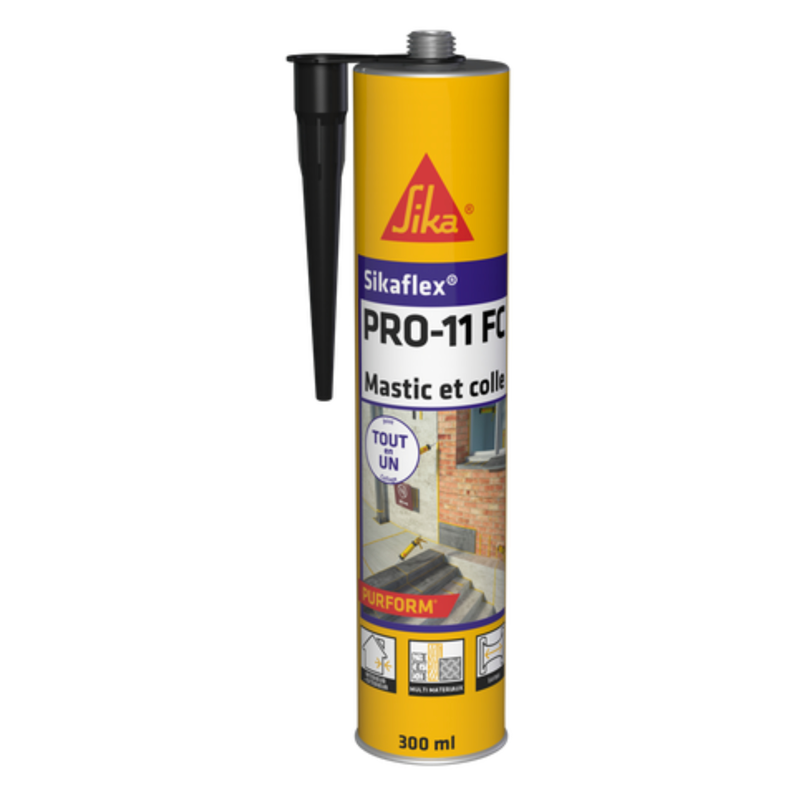 Mastic-colle prise rapide noir 300 ml box 60 cartouches Sikaflex PRO-11 FC Purform SIKA - 845602