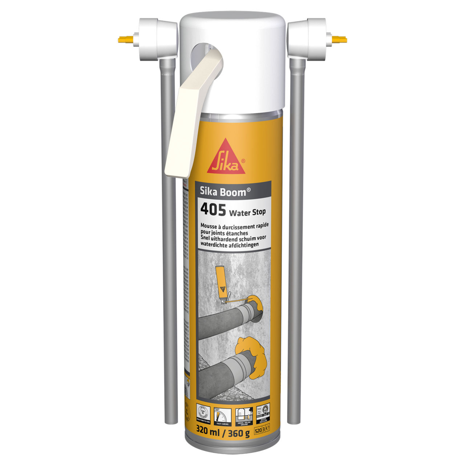 Mousse polyuréthane calfeutrement étanche 15 aérosols 320 ml Sika Boom-405 Water Stop SIKA - 851696