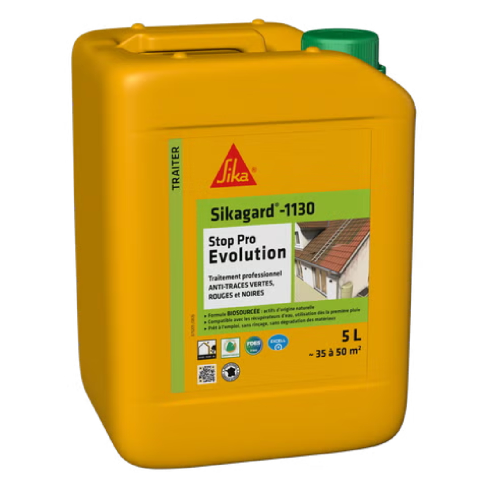 Pack 4x5L traitement anti-traces toitures façades sols Sikagard-1130 Stop Pro Evolution SIKA - 860547