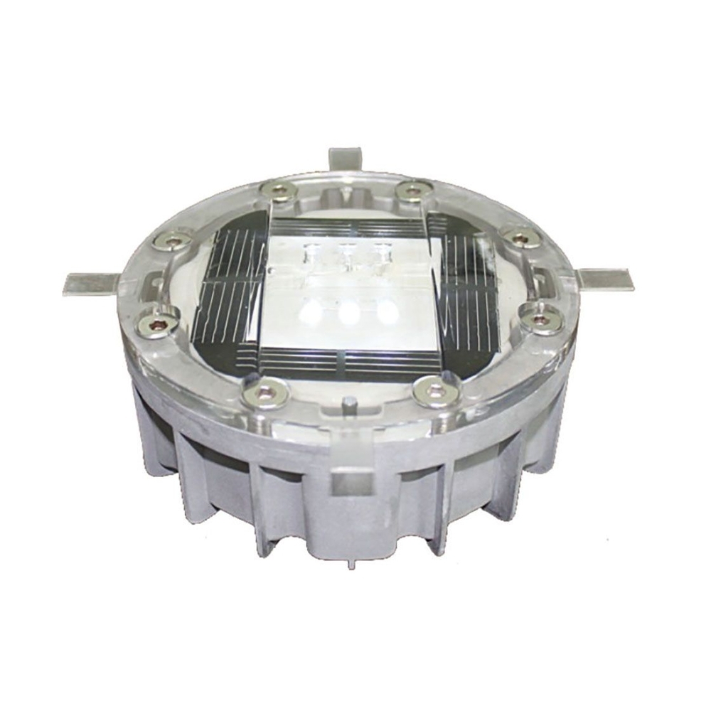 Plot routier solaire coque aluminium LED blanches double face - PROCITY - 120005