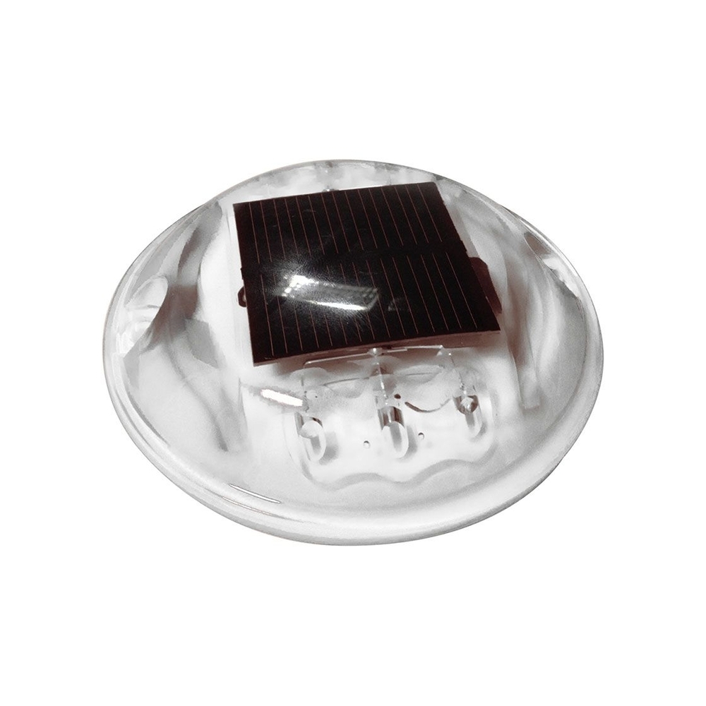 Plot routier solaire rond polycarbonate LED blanches double face - PROCITY - 120010