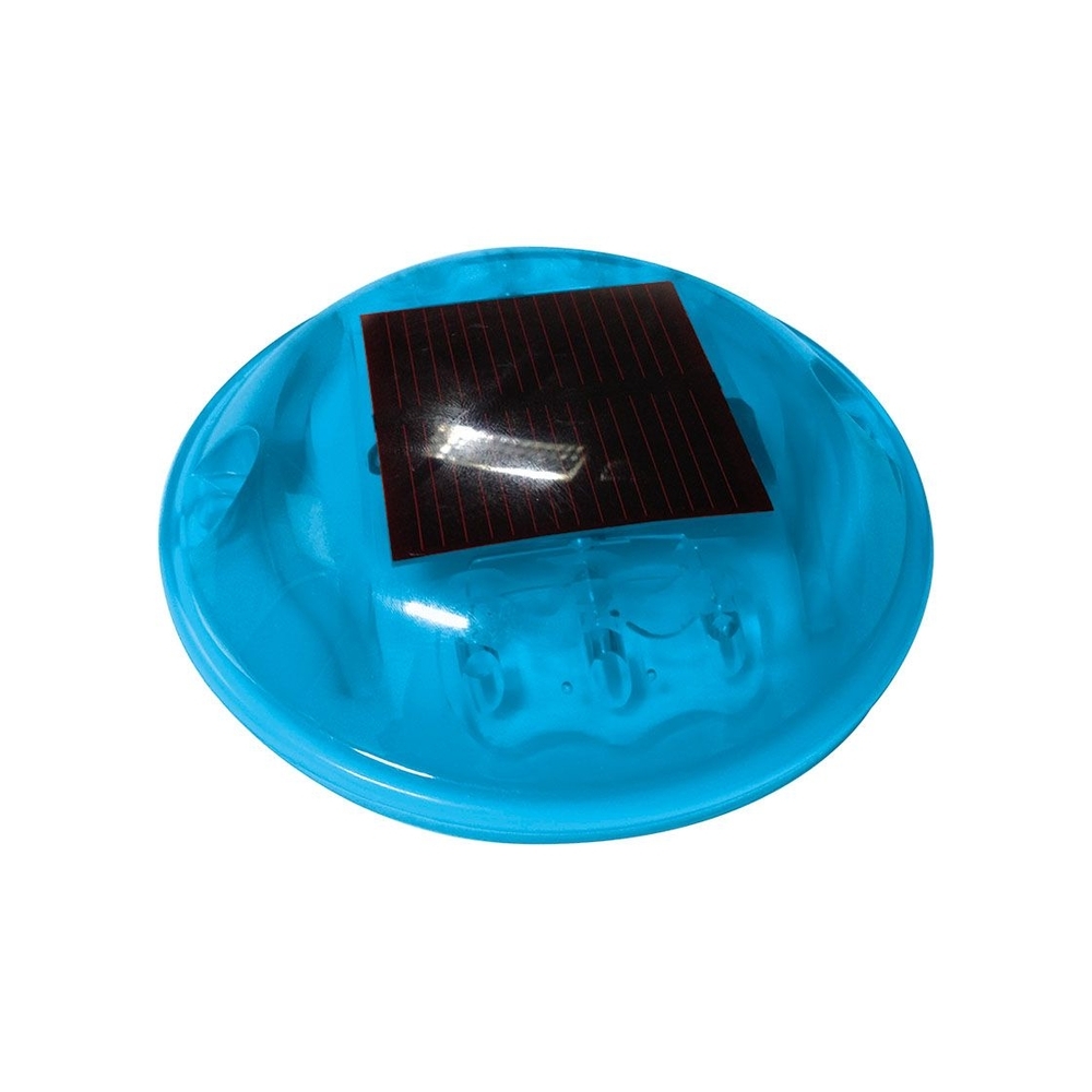 Plot routier solaire rond polycarbonate LED bleues double face - PROCITY - 120012