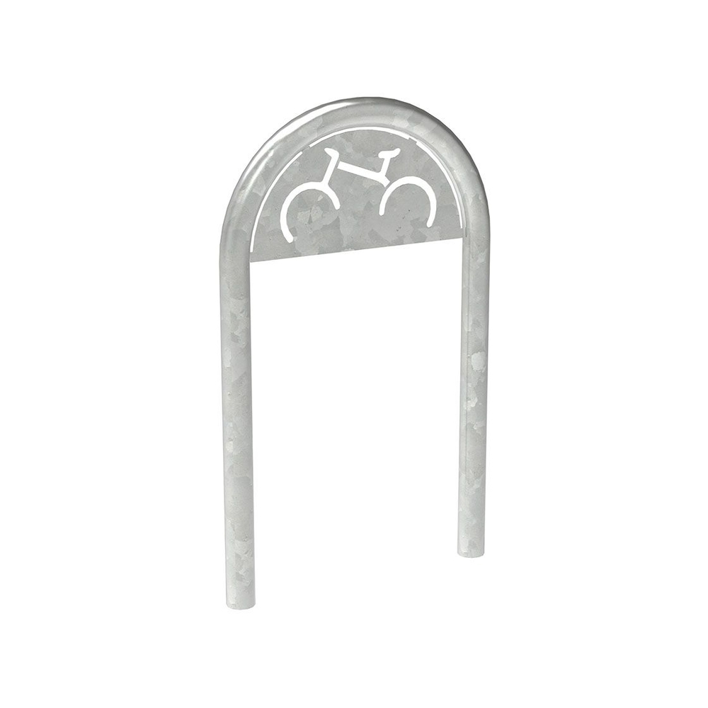 Appui vélos trombone Ø60mm Galva - Version signalétique vélo - Scellement direct - PROCITY - 201052