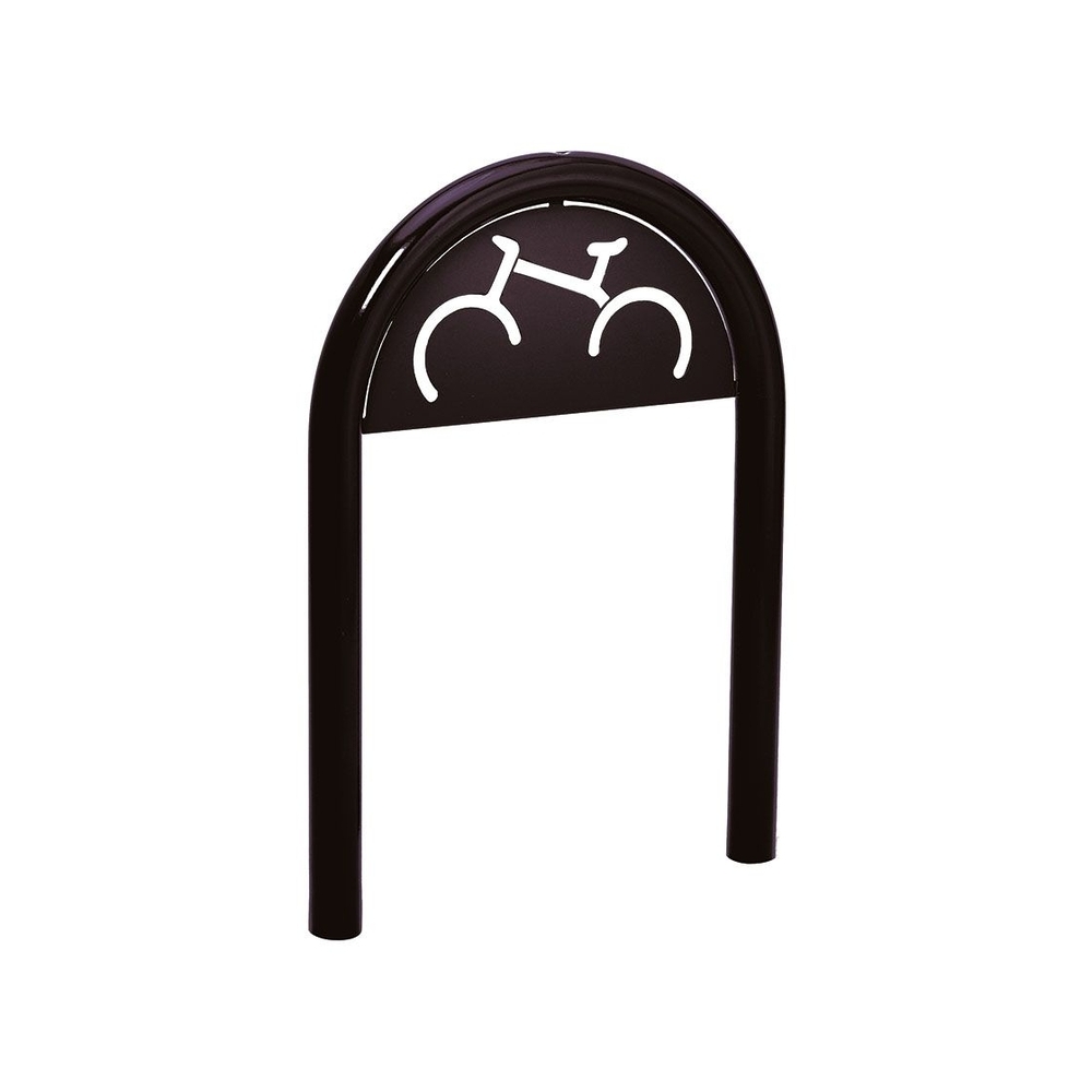 Appui vélos trombone Ø60mm RAL9005 - Version signalétique vélo - Scellement direct - PROCITY - 201053.9005