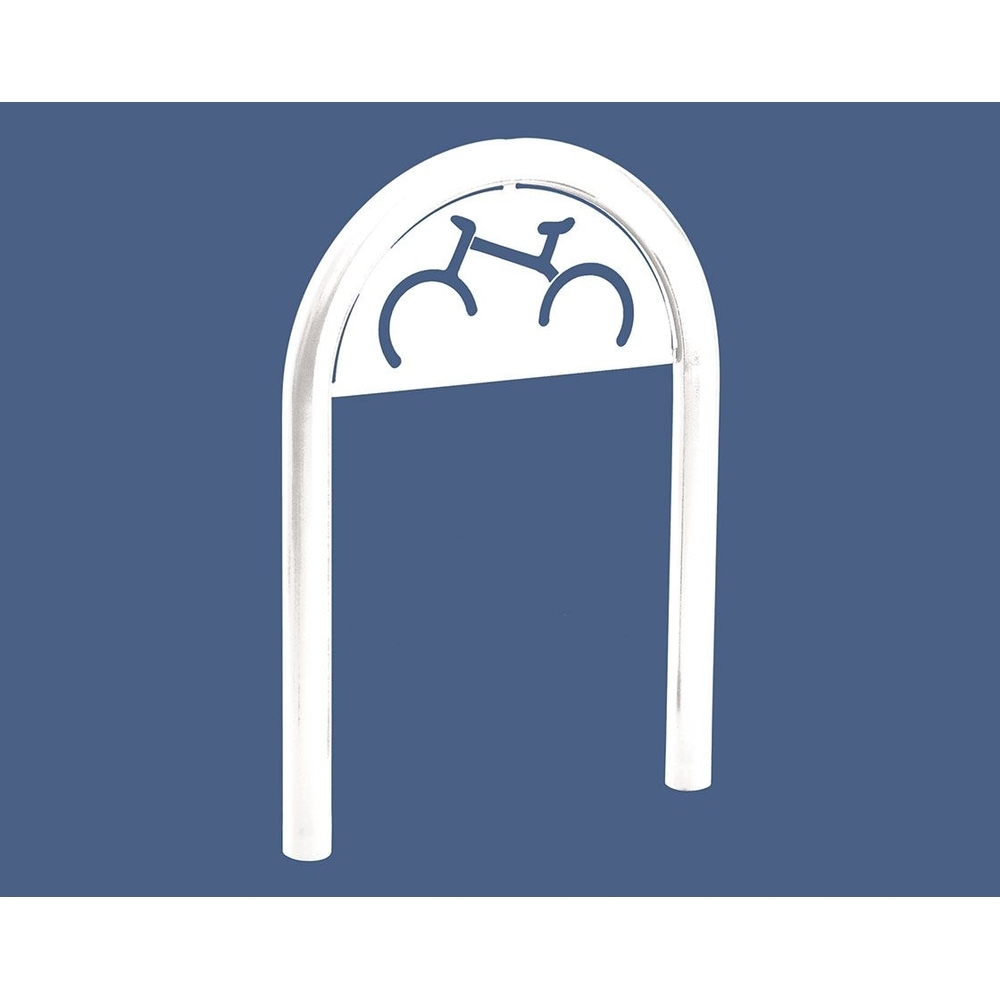 Appui vélos trombone Ø60mm RAL9010 - Version signalétique vélo - Scellement direct - PROCITY - 201053.9010