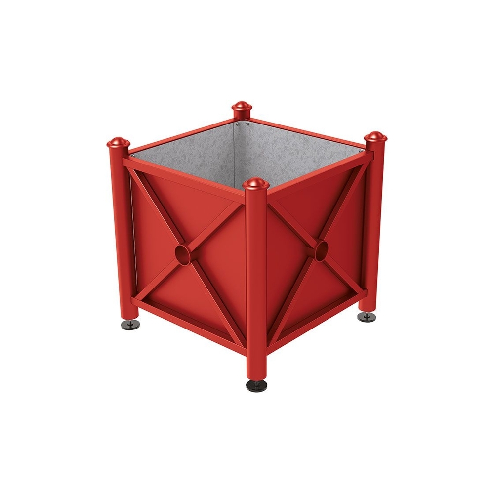 Bac à palmier acier Province Agora RAL3004 - 800x800x750 - Intérieur tôle galva - PROCITY - 201250.3004