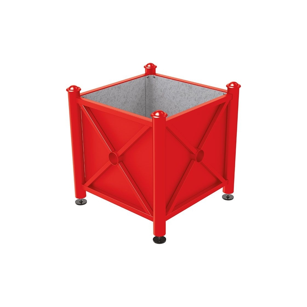 Bac à palmier acier Province Agora RAL3020 - 800x800x750 - Intérieur tôle galva - PROCITY - 201250.3020