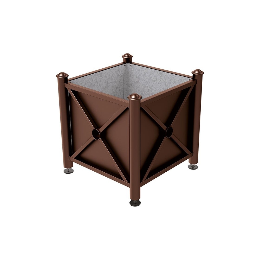 Bac à palmier acier Province Agora RAL8017 - 800x800x750 - Intérieur tôle galva - PROCITY - 201250.8017