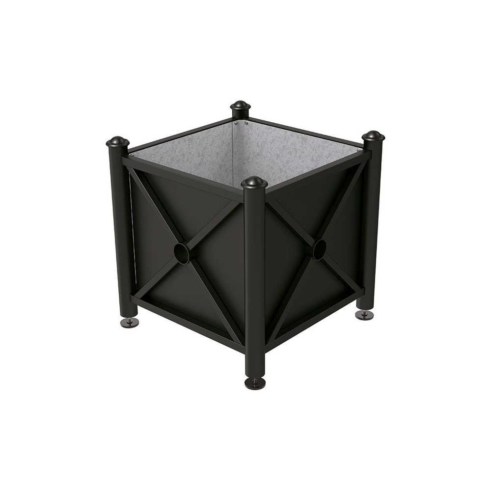 Bac à palmier acier Province Agora RAL9005 - 800x800x750 - Intérieur tôle galva - PROCITY - 201250.9005