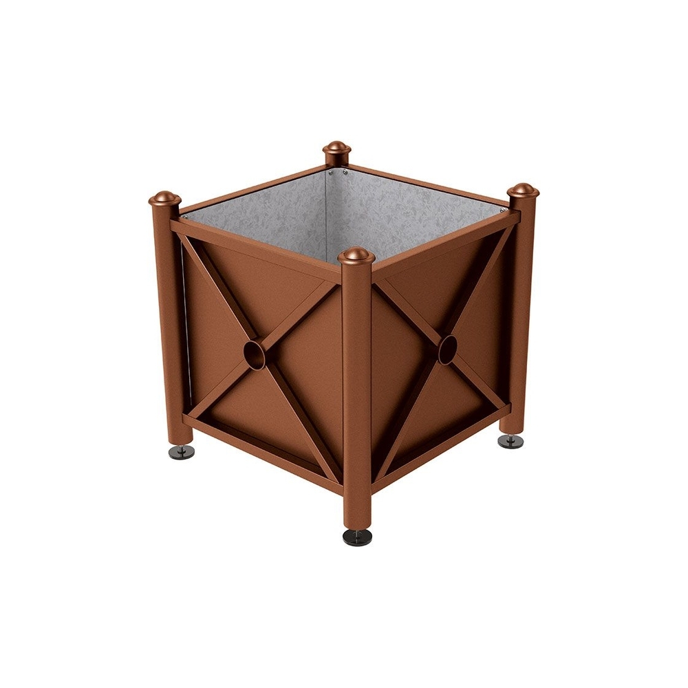 Bac à palmier acier Province Agora Aspect Corten - 800x800x750 - Intérieur tôle galva - PROCITY - 201250.S025