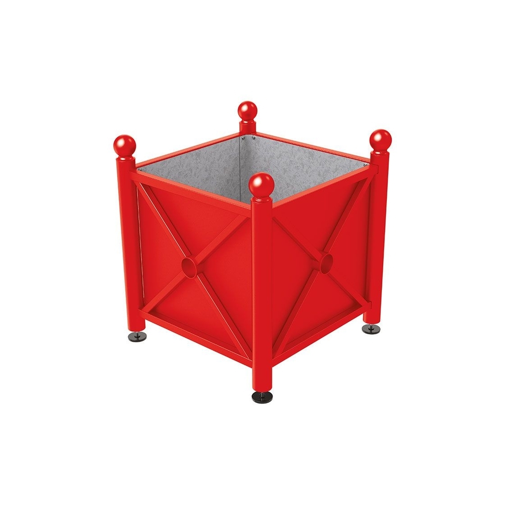 Bac à palmier acier Province Boule RAL3020 - 800x800x750 - Intérieur tôle galva - PROCITY - 201251.3020