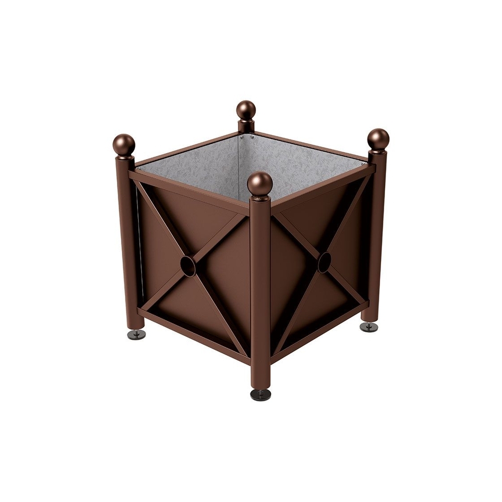 Bac à palmier acier Province Boule RAL8017 - 800x800x750 - Intérieur tôle galva - PROCITY - 201251.8017