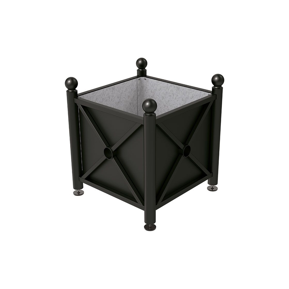 Bac à palmier acier Province Boule RAL9005 - 800x800x750 - Intérieur tôle galva - PROCITY - 201251.9005