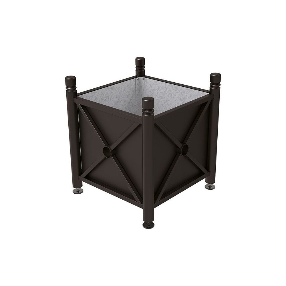 Bac à palmier acier Province City RAL9005 - 800x800x750 - Intérieur tôle galva - PROCITY - 201260.9005