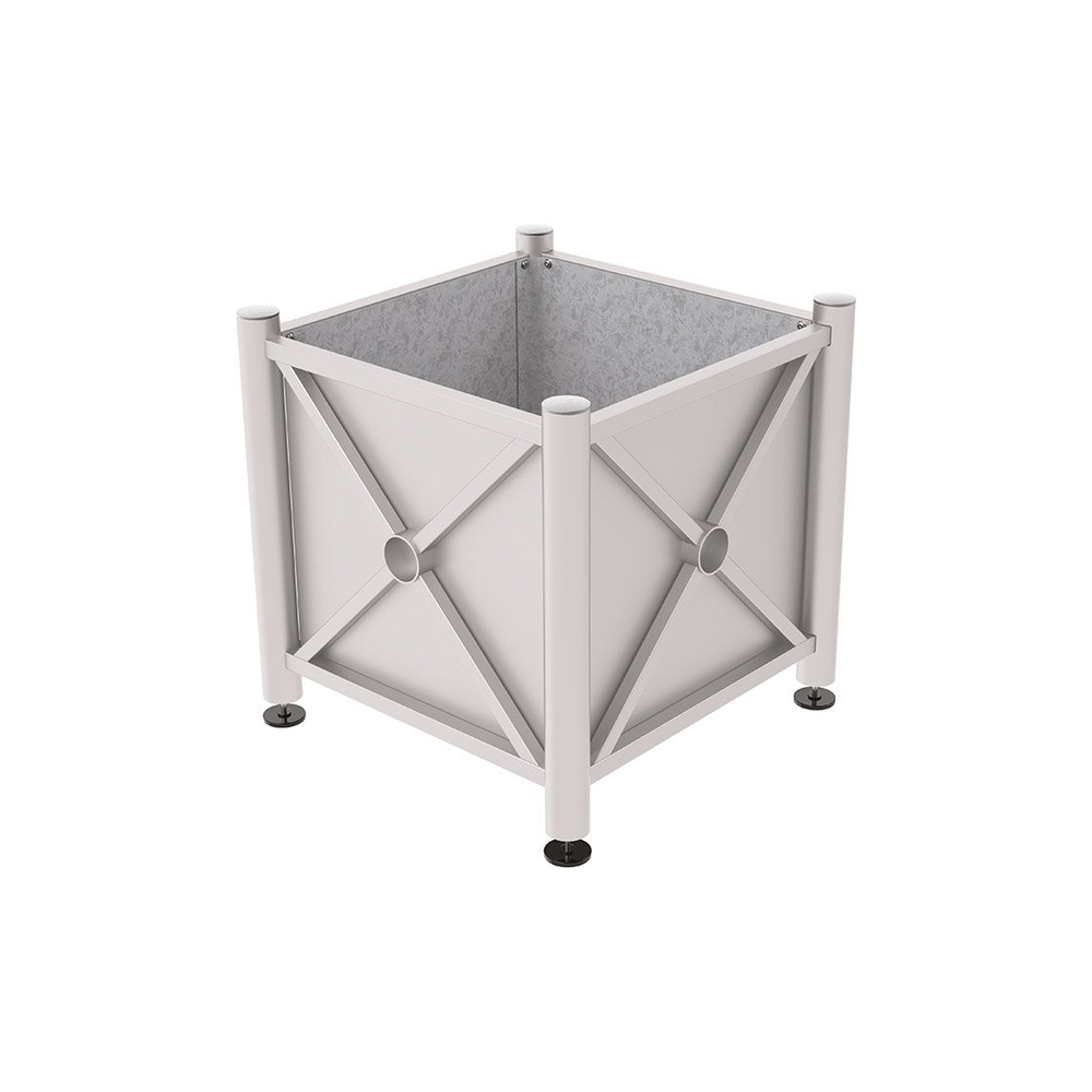 Bac à palmier acier Province Inox brossé RAL7044 - 800x800x750 - Intérieur tôle galva - PROCITY - 201262.7044