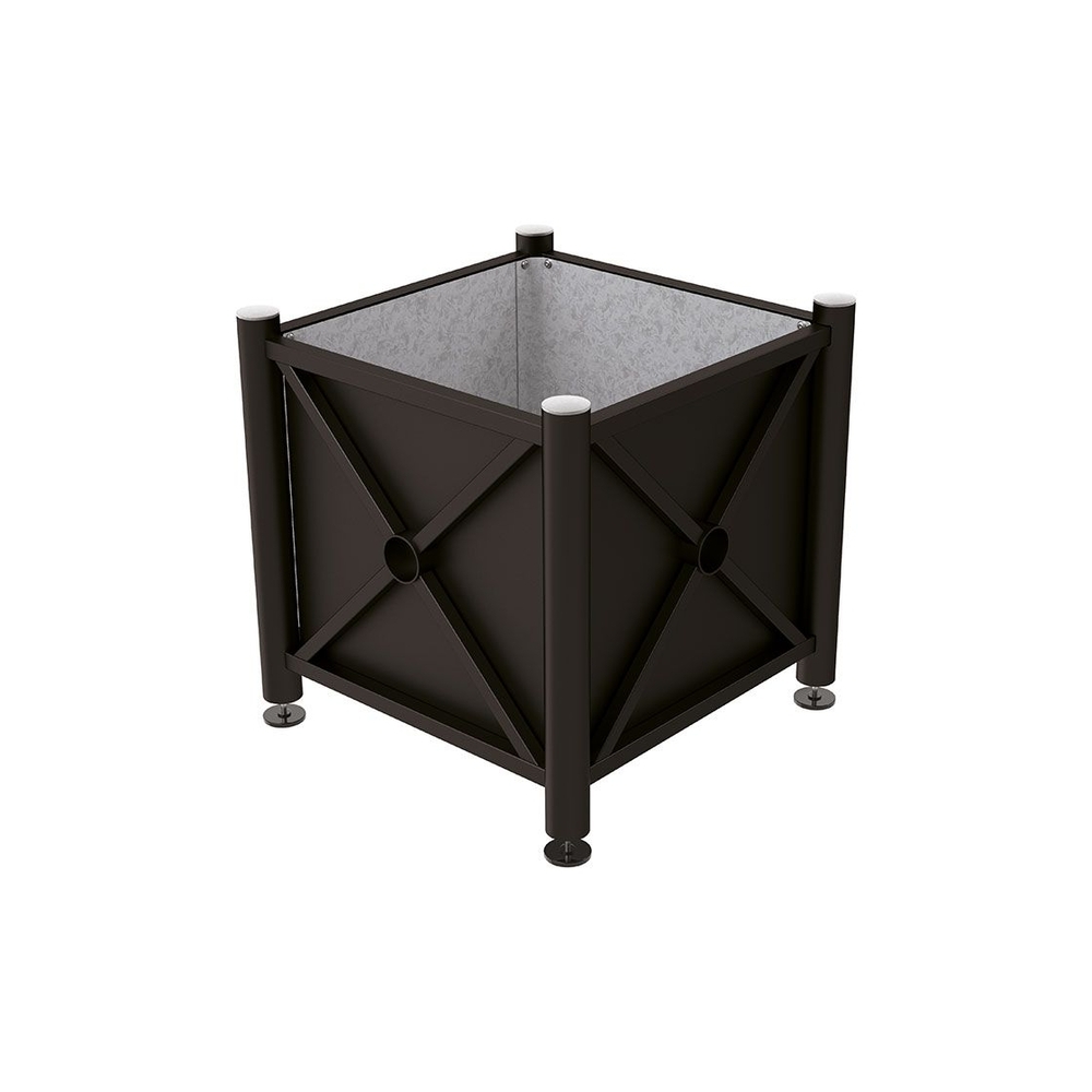 Bac à palmier acier Province Inox brossé RAL9005 - 800x800x750 - Intérieur tôle galva - PROCITY - 201262.9005