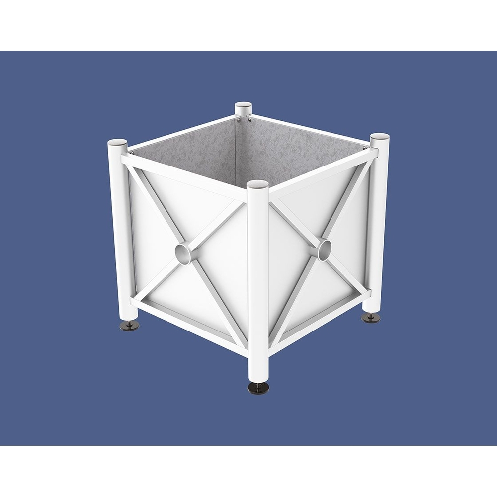 Bac à palmier acier Province Inox brossé RAL9010 - 800x800x750 - Intérieur tôle galva - PROCITY - 201262.9010