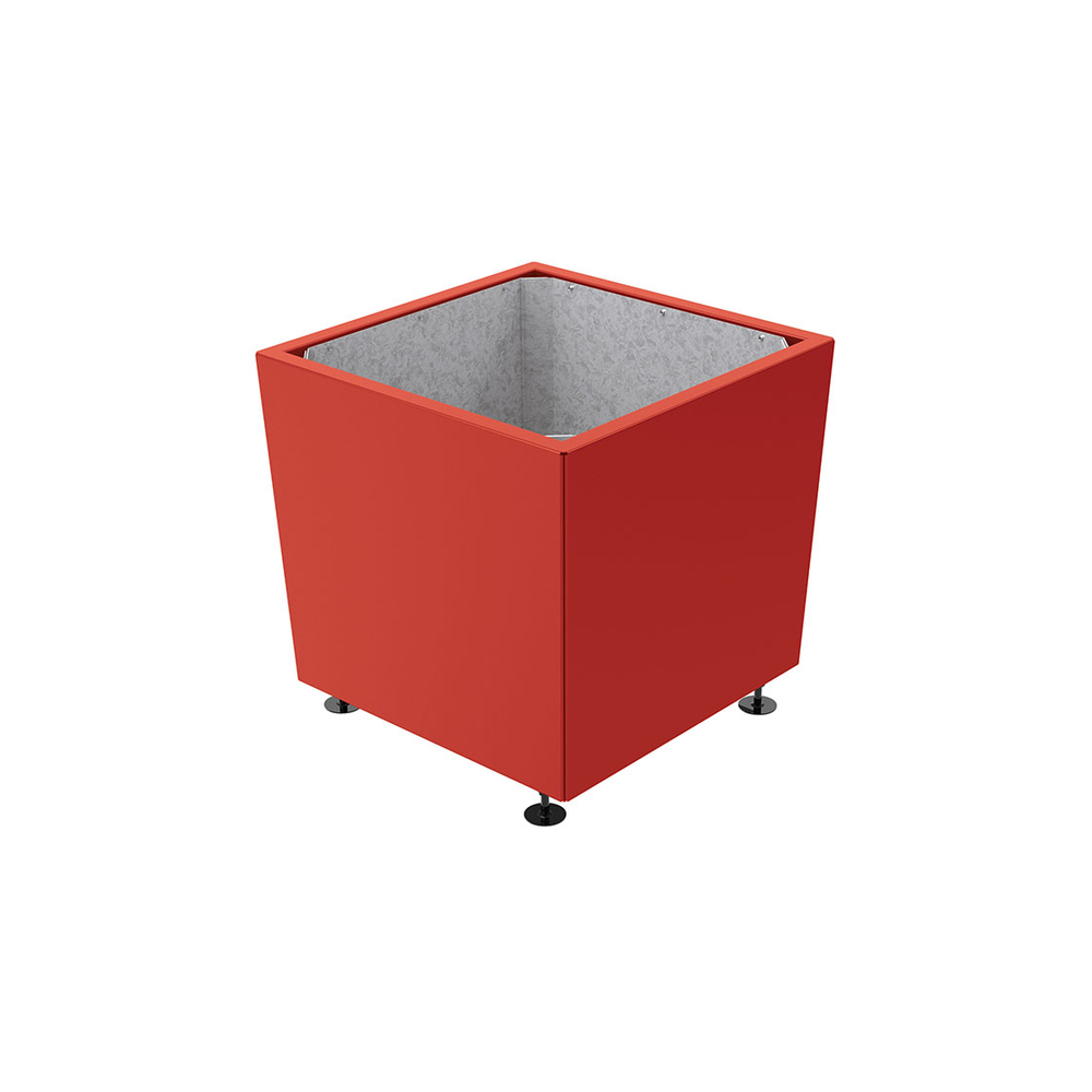 Bac à palmier Olbia carré RAL3004 - 800x800x710 - Intérieur tôle galva - PROCITY - 201275.3004