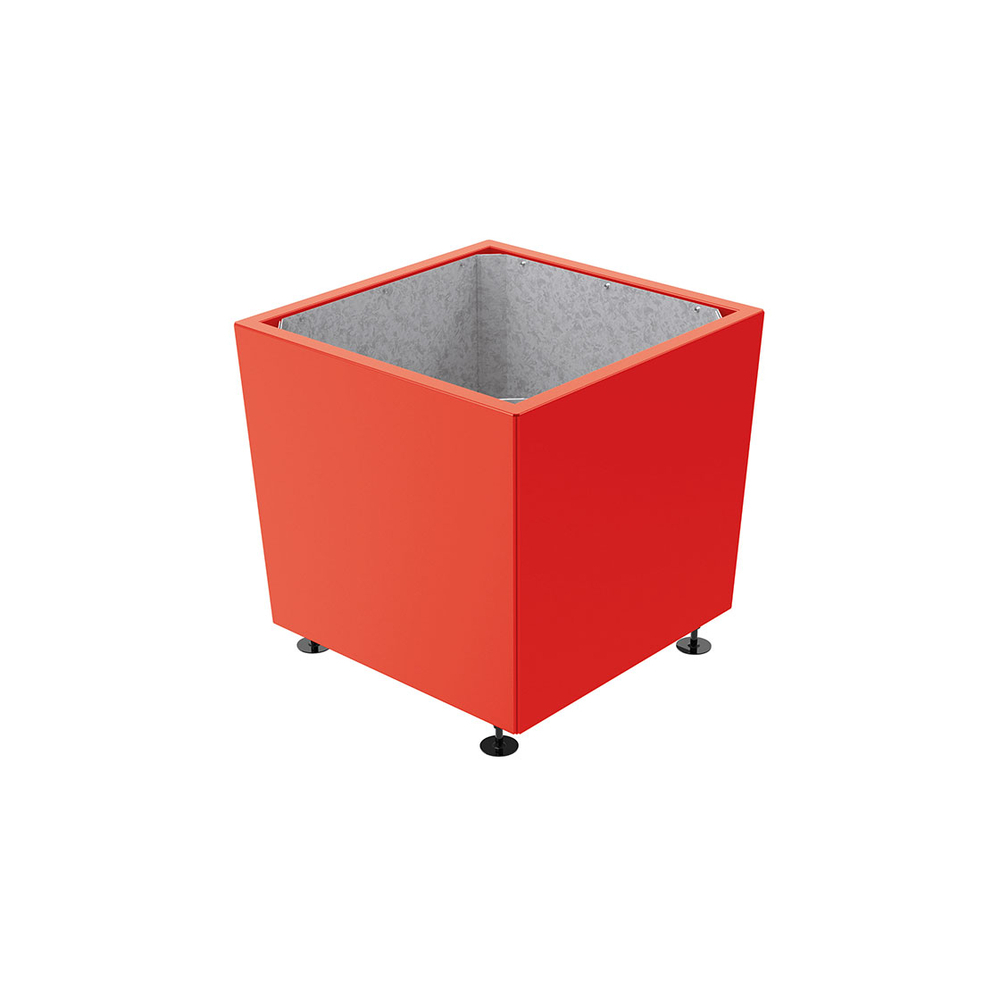 Bac à palmier Olbia carré RAL3020 - 800x800x710 - Intérieur tôle galva - PROCITY - 201275.3020