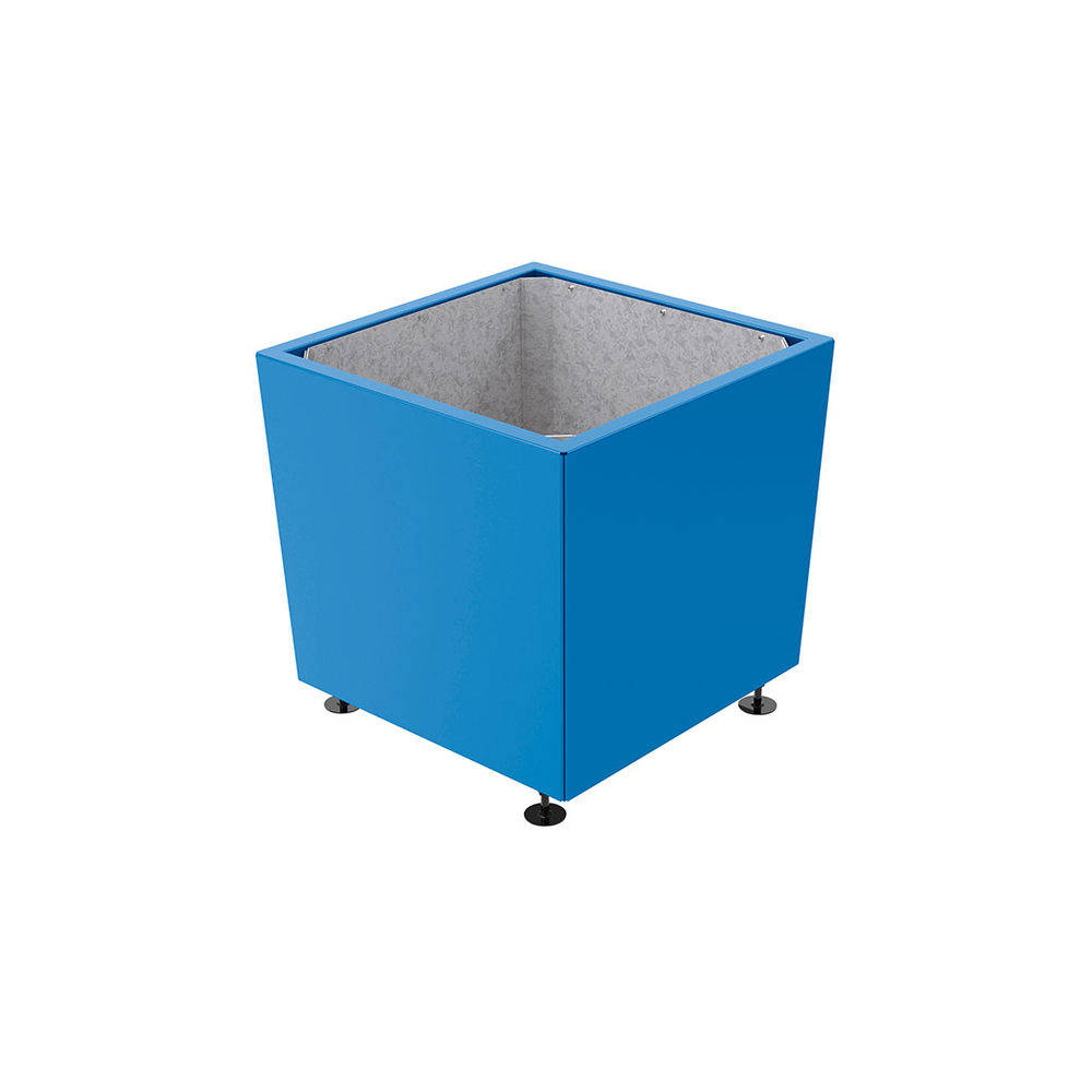 Bac à palmier Olbia carré RAL5010 - 800x800x710 - Intérieur tôle galva - PROCITY - 201275.5010