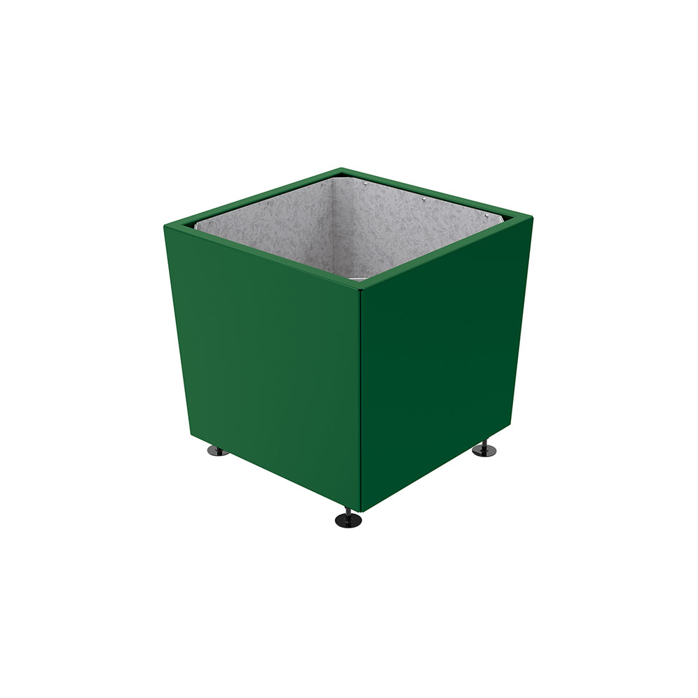 Bac à palmier Olbia carré RAL6005 - 800x800x710 - Intérieur tôle galva - PROCITY - 201275.6005