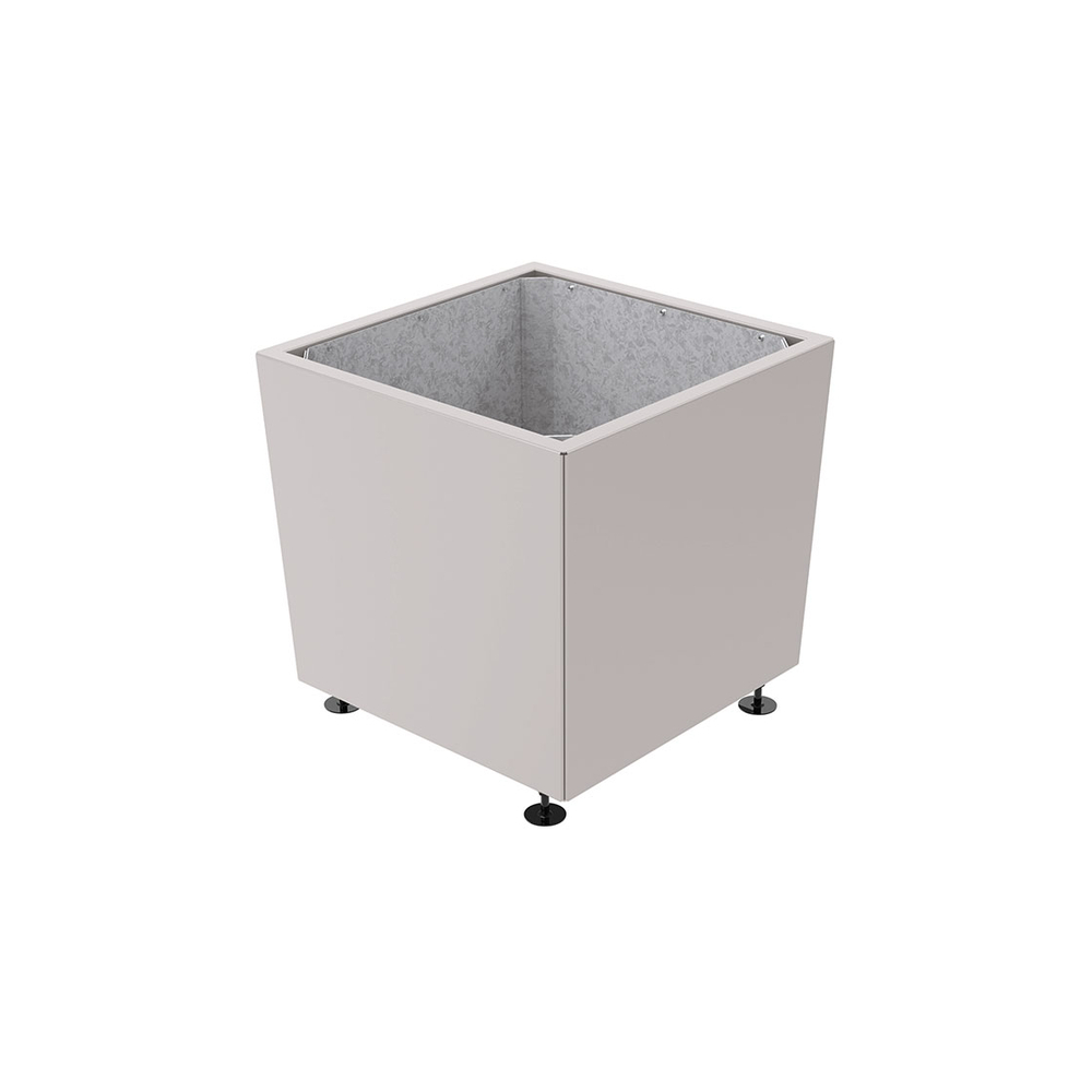 Bac à palmier Olbia carré RAL7044 - 800x800x710 - Intérieur tôle galva - PROCITY - 201275.7044