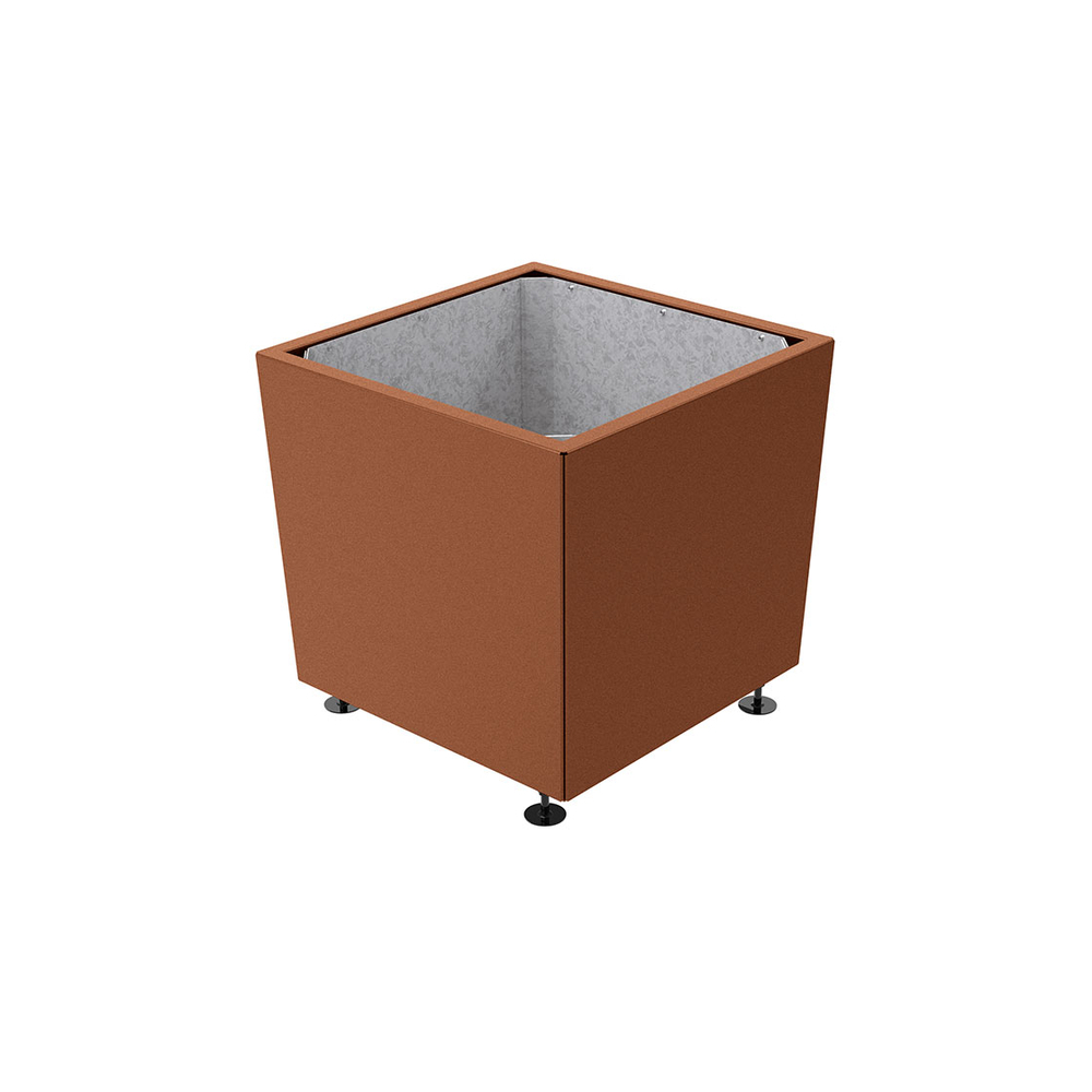 Bac à palmier Olbia carré Aspect Corten - 800x800x710 - Intérieur tôle galva - PROCITY - 201275.S025