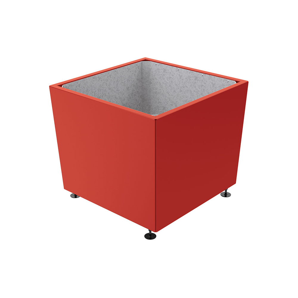 Bac à palmier Olbia carré RAL3004 - 995x995x810 - Intérieur tôle galva - PROCITY - 201288.3004