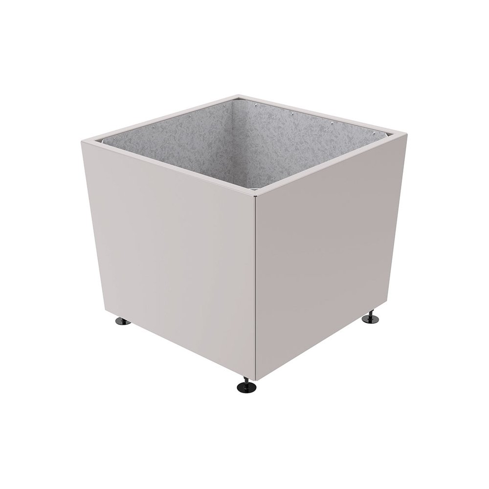 Bac à palmier Olbia carré RAL7044 - 995x995x810 - Intérieur tôle galva - PROCITY - 201288.7044