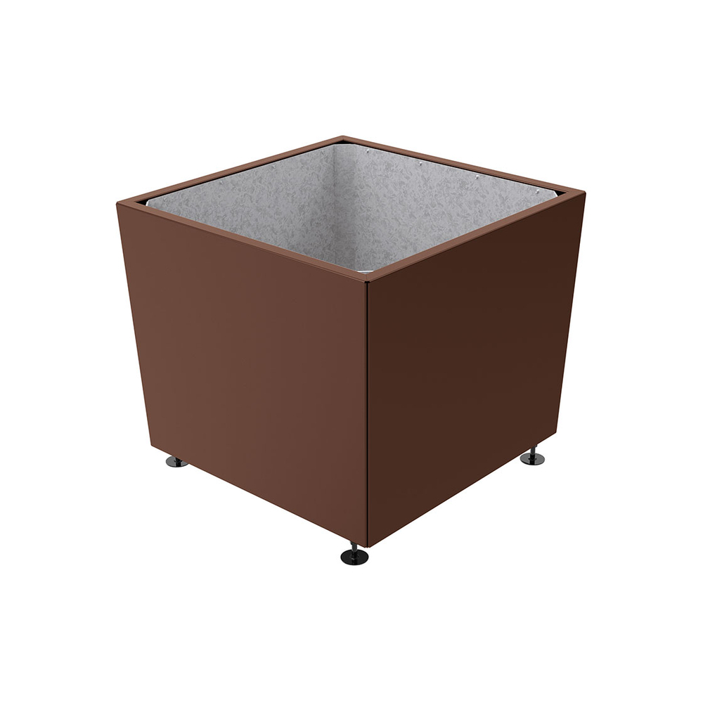 Bac à palmier Olbia carré RAL8017 - 995x995x810 - Intérieur tôle galva - PROCITY - 201288.8017