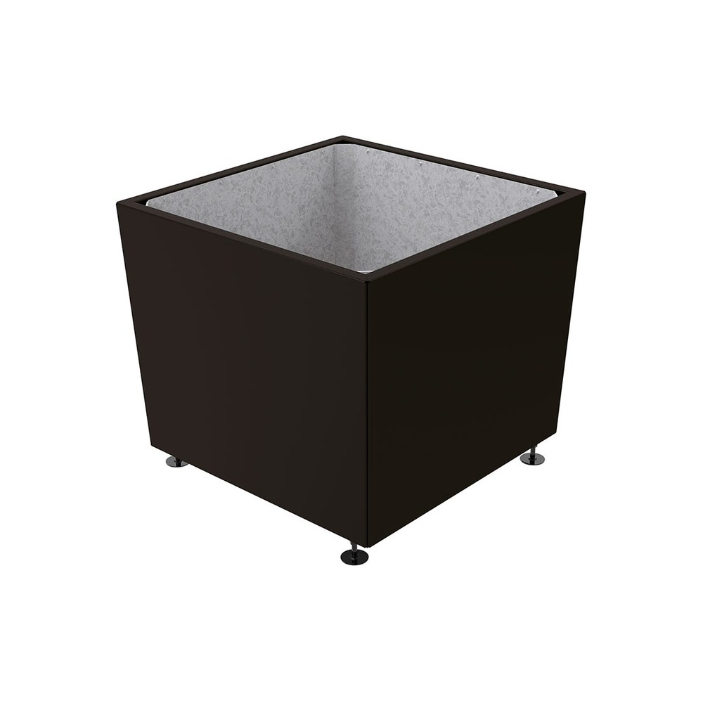 Bac à palmier Olbia carré RAL9005 - 995x995x810 - Intérieur tôle galva - PROCITY - 201288.9005