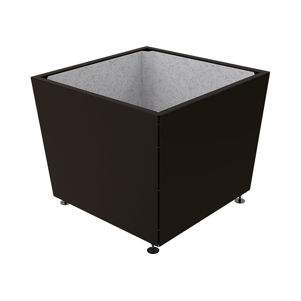 Bac à palmier Olbia carré RAL9005 - 1170x1170x910 - Intérieur tôle galva - PROCITY - 201289.9005