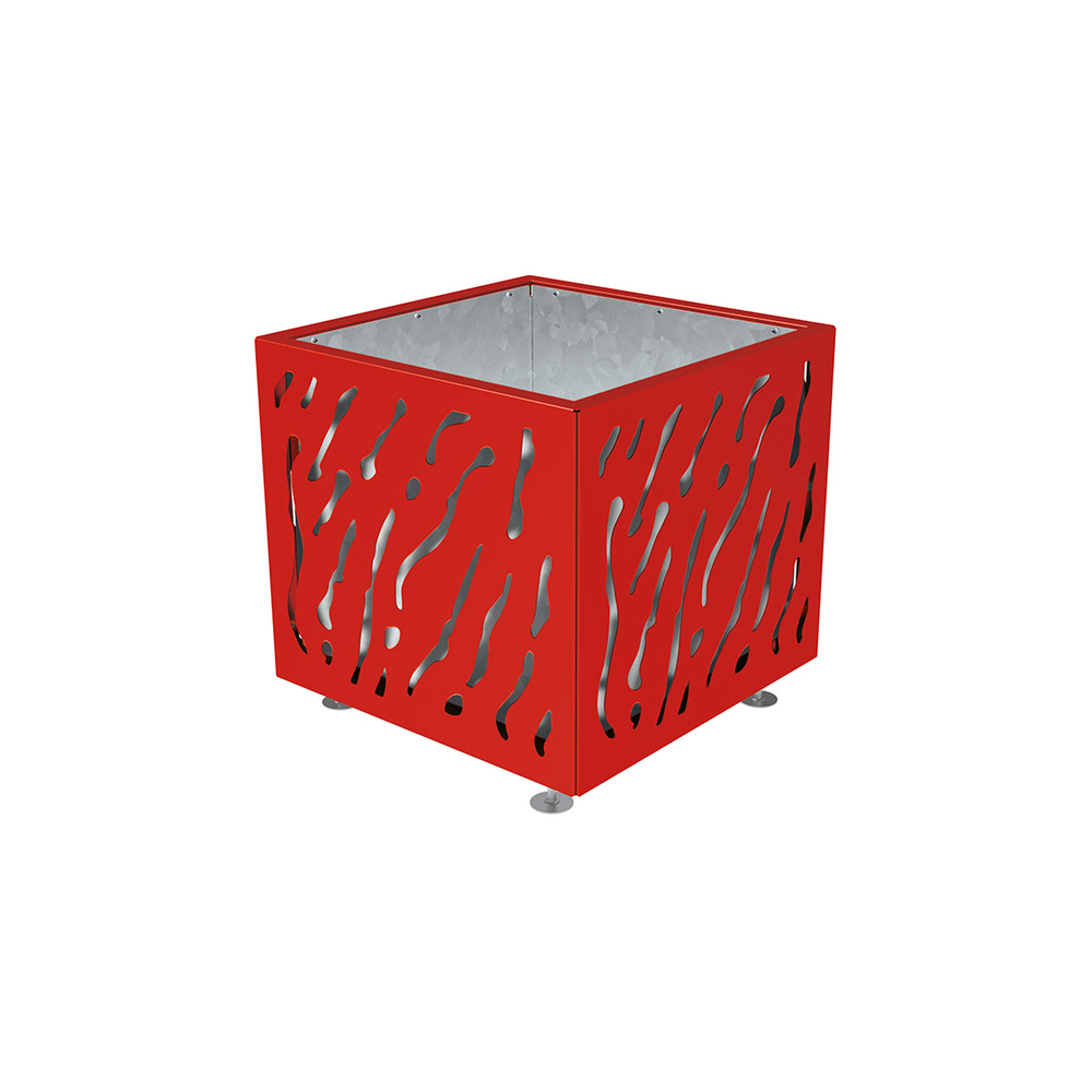 Bac à palmier Venise monochrome RAL3020 - 790x790x760 - Intérieur tôle galva - PROCITY - 201485.3020