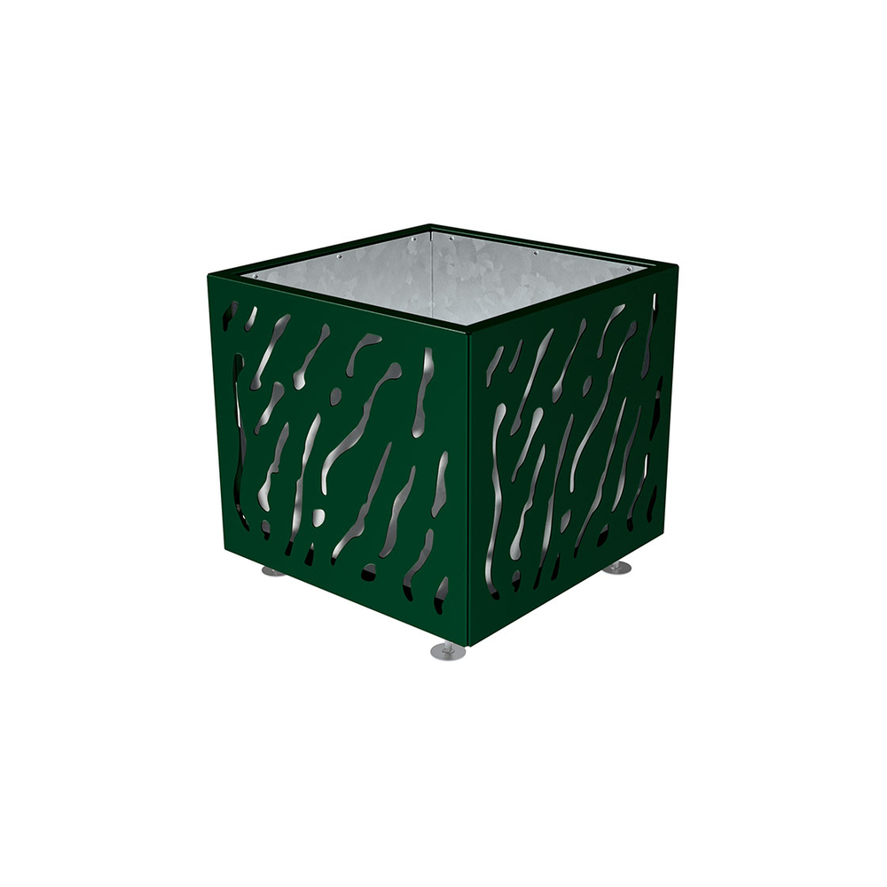 Bac à palmier Venise monochrome RAL6005 - 790x790x760 - Intérieur tôle galva - PROCITY - 201485.6005