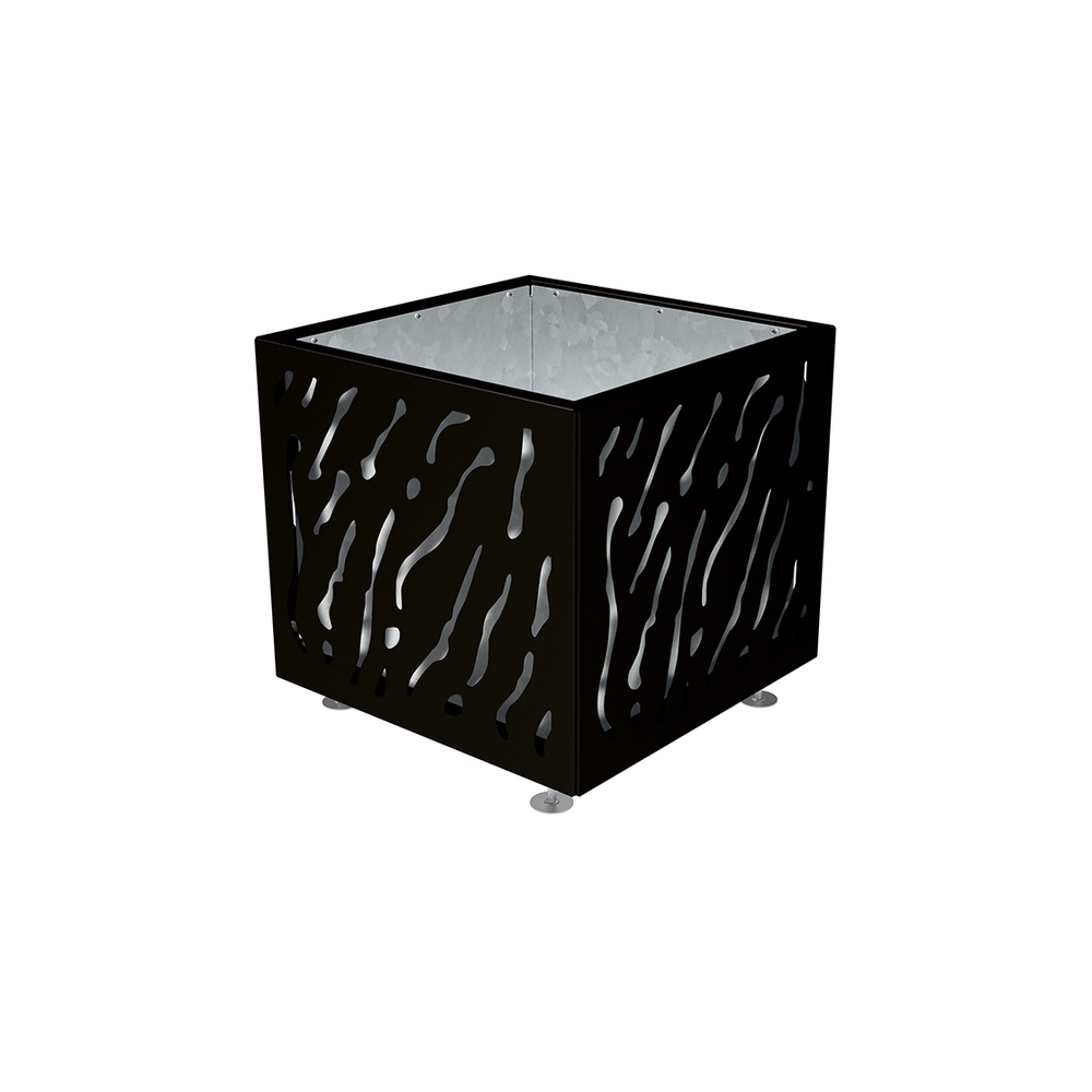 Bac à palmier Venise monochrome RAL9005 - 790x790x760 - Intérieur tôle galva - PROCITY - 201485.9005