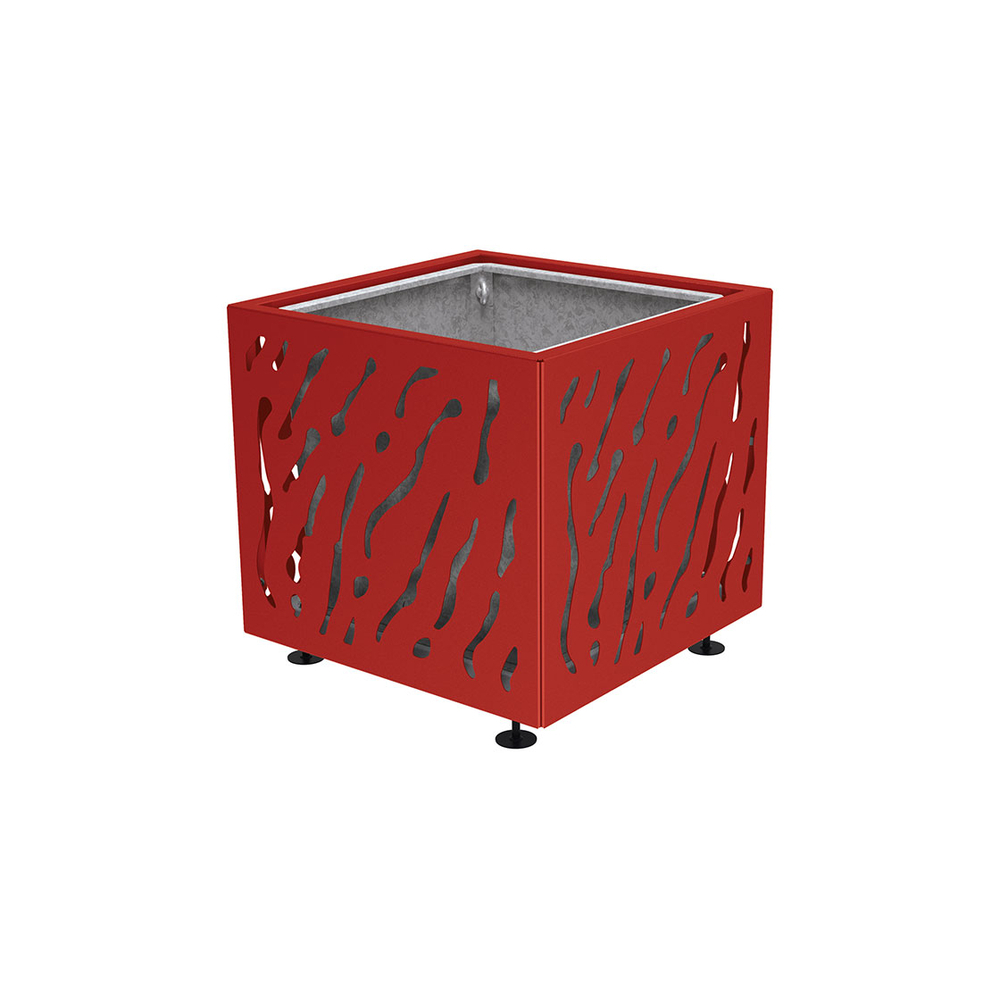 Bac à palmier Venise monochrome RAL3004 - 790x790x760 - Bac acier amovible anneaux inclus - PROCITY - 201487.3004