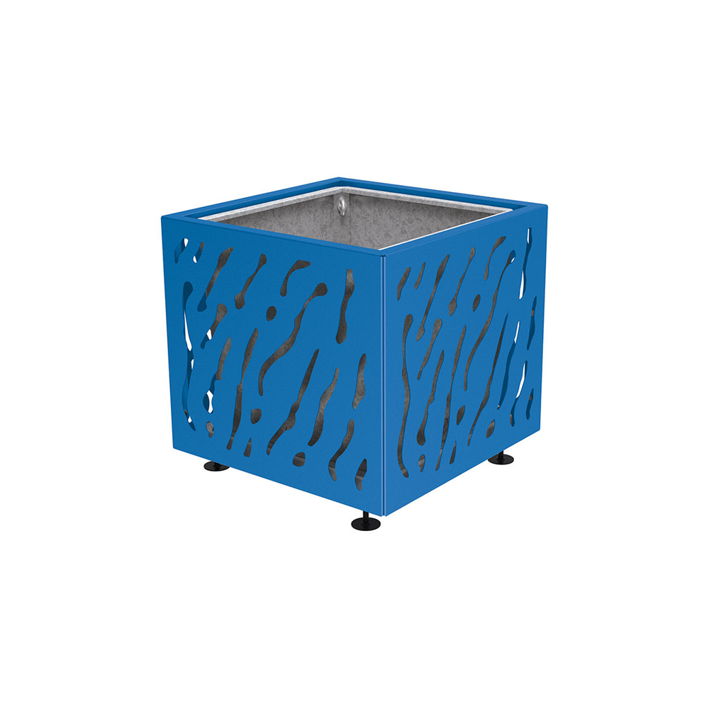 Bac à palmier Venise monochrome RAL5010 - 790x790x760 - Bac acier amovible anneaux inclus - PROCITY - 201487.5010