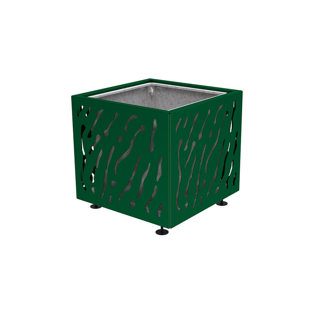 Bac à palmier Venise monochrome RAL6005 - 790x790x760 - Bac acier amovible anneaux inclus - PROCITY - 201487.6005