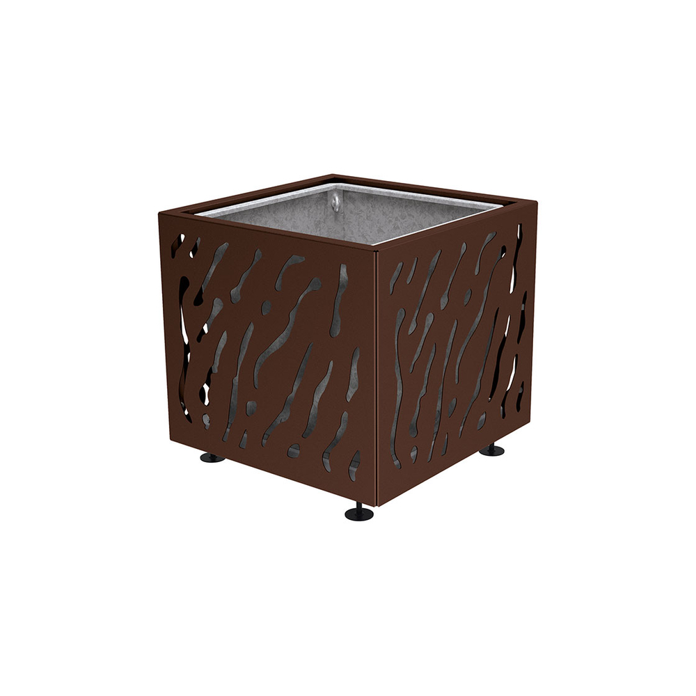 Bac à palmier Venise monochrome RAL8017 - 790x790x760 - Bac acier amovible anneaux inclus - PROCITY - 201487.8017